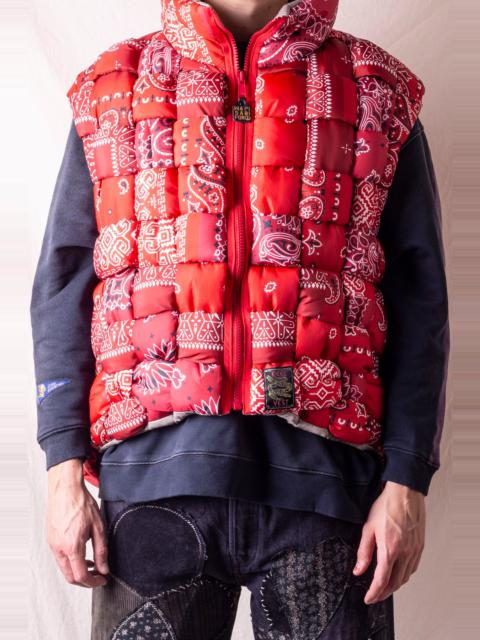 Kapital Bandana Print Nylon KEEL WEAVING Vest - Red