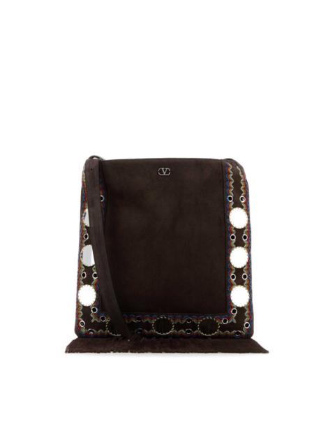 Valentino Valentino Garavani Brown Suede Nellcote Crossbody Bag