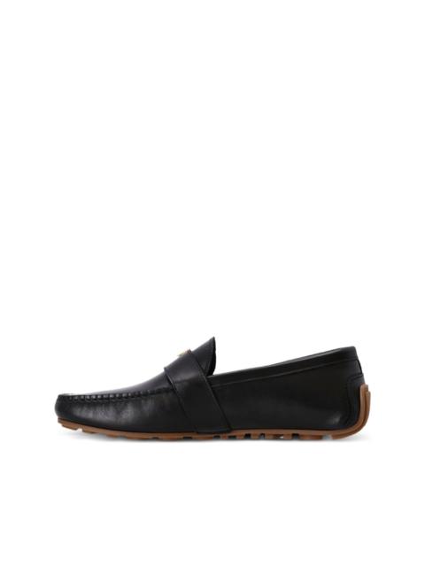 Moschino leather bar-detail loafers