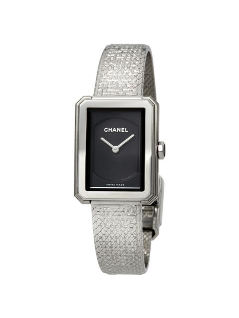 Chanel Boy-Friend Black Guilloche Dial Ladies Watch H4876