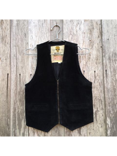 Other Designers Vintage - Vintage W.R.C Houston Velvet Leather Vest