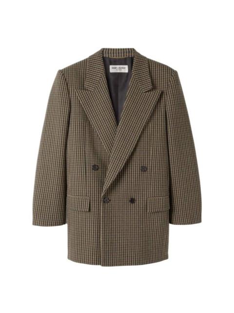 SAINT LAURENT Saint Laurent Vichy Wool Checked Blazer Jacket, Brand Size 40