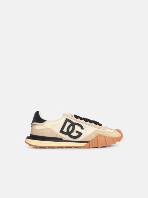 Dolce & Gabbana 'CUSHION' BEIGE LEATHER BLEND SNEAKERS