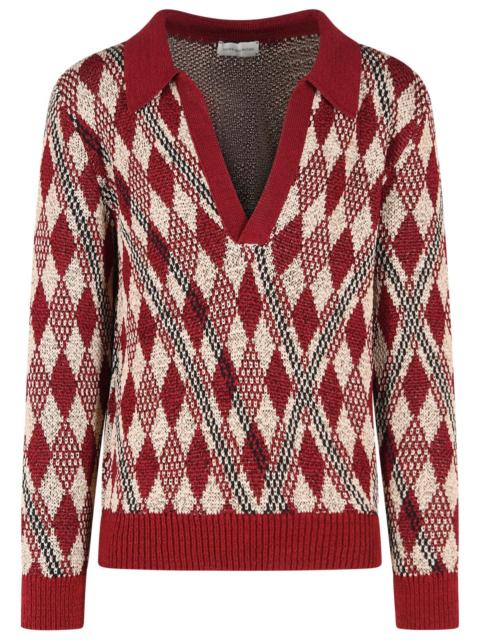 Dries Van Noten Dries Van Noten 'MACRAME' Burgundy Viscose Blend Sweater