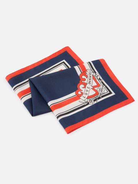 PINKO SQUARE SCARF WITH TWO-HEART PRINT