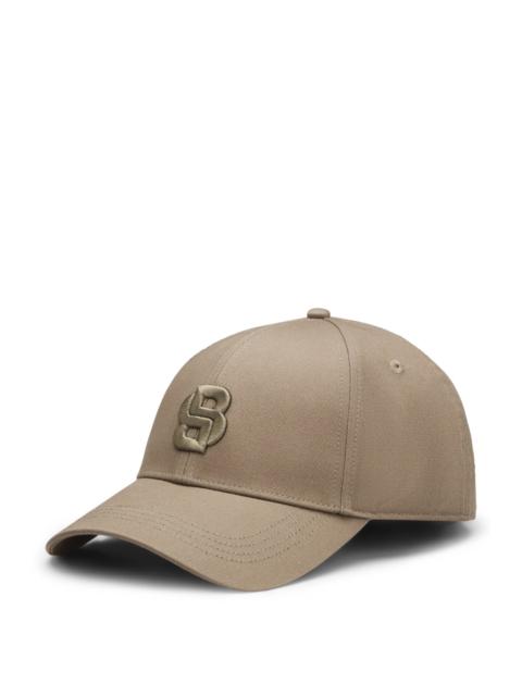 BOSS COTTON-TWILL CAP WITH EMBROIDERED DOUBLE B MONOGRAM