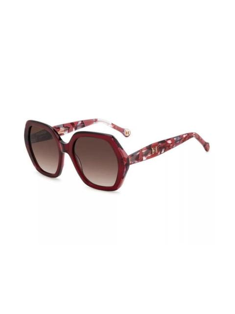 CAROLINA HERRERA Carolina Herrera Burgundy Gradient Geometric Ladies Sunglasses HER 0181/S 082U/HA 55