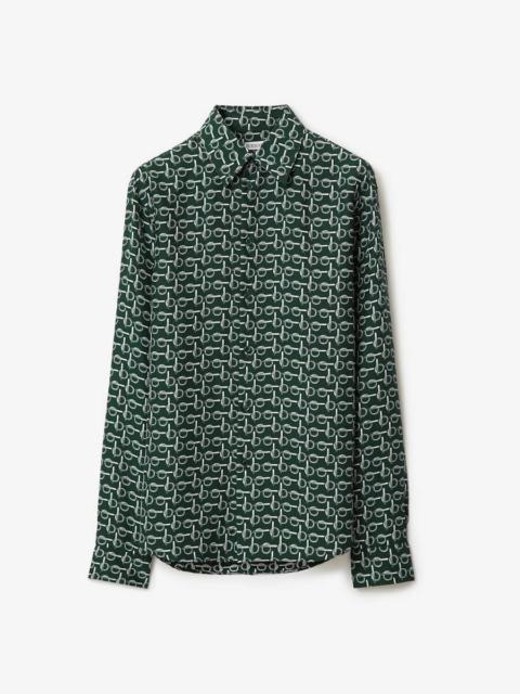 Burberry Burberry B-Silk Green Shirt, Brand Size 6 ( US Size 4 )