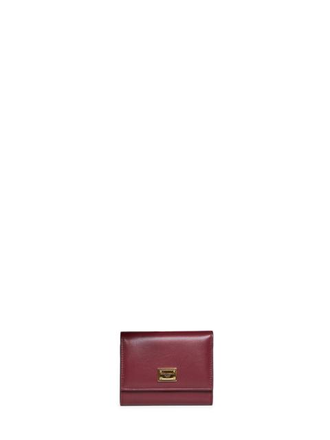 Dolce & Gabbana Dolce & Gabbana Women Burgundy Plongé Calfskin Leather Wallet