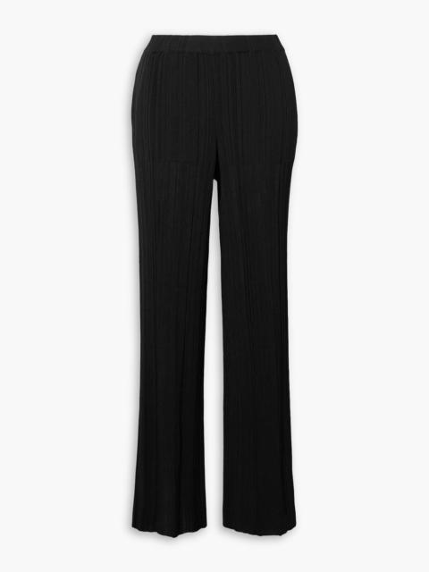 Stella McCartney Plissé-knit straight-leg pants