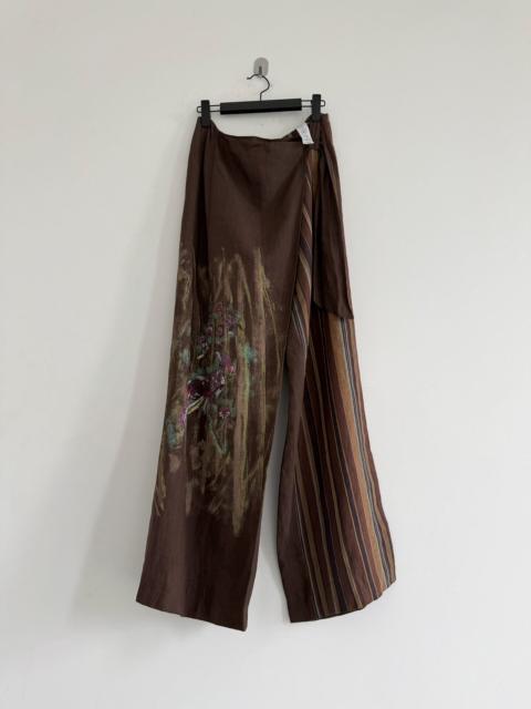 KENZO Kenzo 80s Linen Wrap-Style Wide-Leg Pants