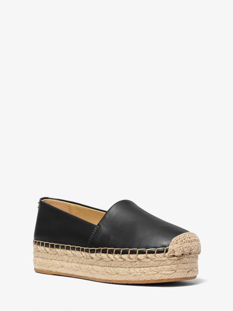 MICHAEL KORS Lynn Leather Platform Espadrille