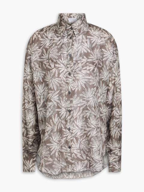 Brunello Cucinelli Printed silk-habotai shirt