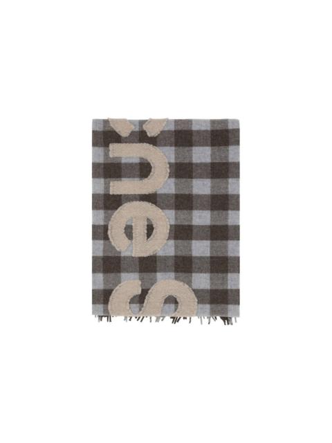 Acne Studios CHECK LOGO SCARF (BROWN/BEIGE)