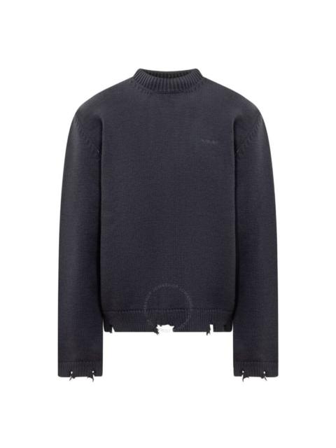 Ambush Ambush Navy Felted Knit Distressed Jumper