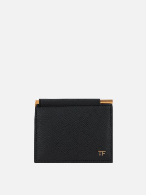 TOM FORD TEXTURED LEATHER MONEY CLIP CARD CASE