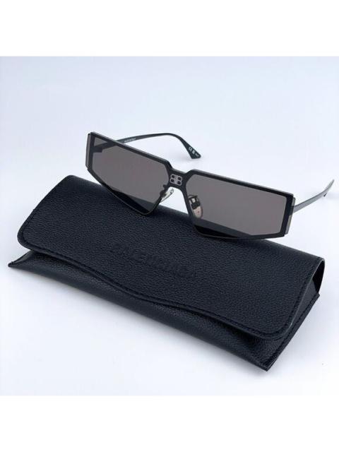BALENCIAGA SALE! NEW Balenciaga BB0192S 001 Black Shiny Rectangle Unisex Sunglasses