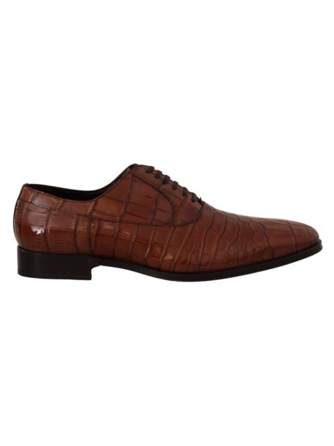 Dolce & Gabbana Dolce & Gabbana Brown Crocodile Leather Mens Formal Derby Shoes