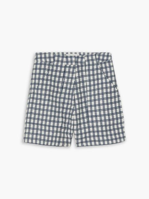 Other Designers Checked cotton-blend bouclé-jacquard shorts