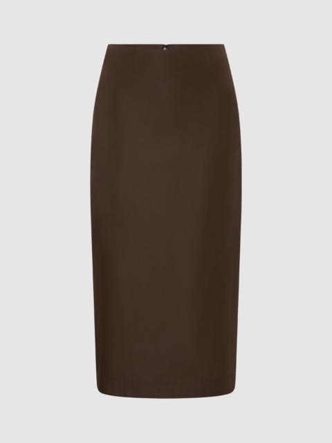 ST. AGNI Paper Taffeta Column Skirt - Mocha