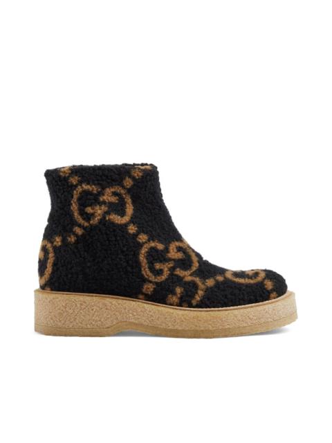 GG Wool-effect Ankle Boots