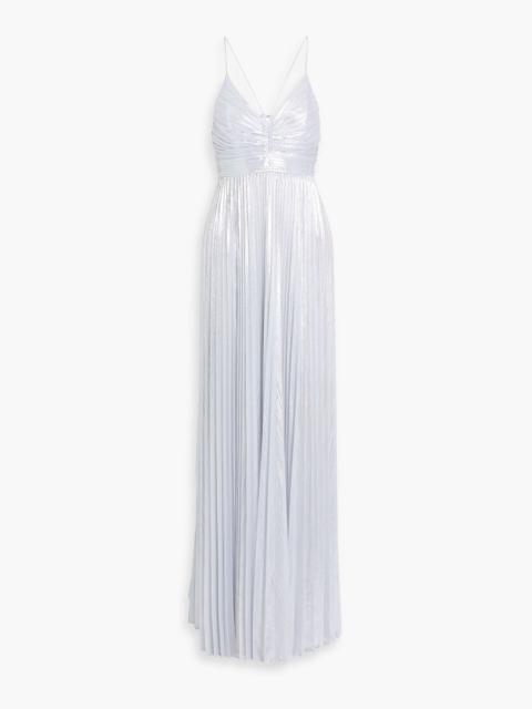 RETROFÊTE Carolina pleated lamé maxi dress
