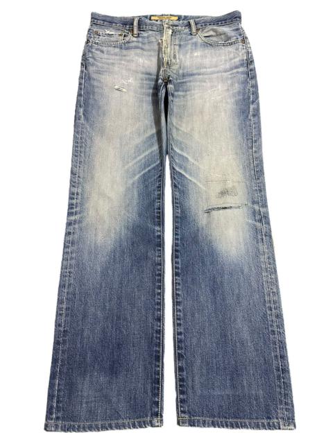 Other Designers Vintage Japanese Uniqlo Blue Wash Distress Style Loose Jeans