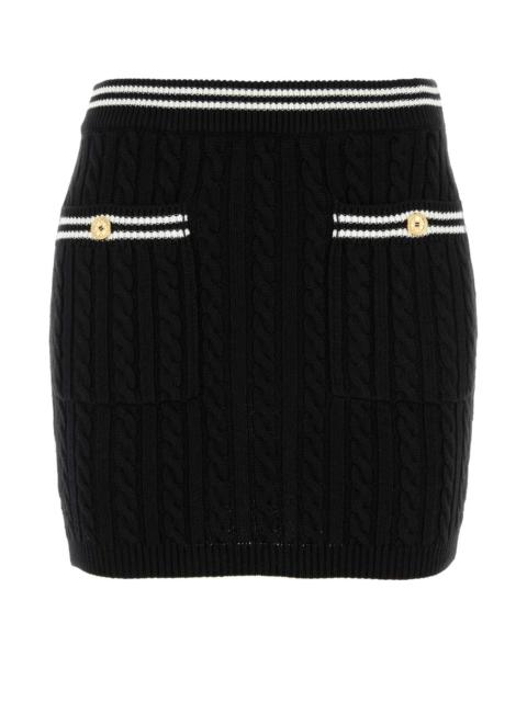 Alessandra Rich Women Black Cotton Mini Skirt