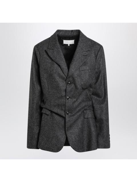 Maison Margiela Maison Margiela Dark Gray Single-Breasted Wool Blazer Women