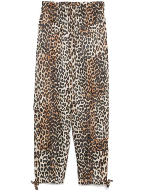 GANNI Ganni Women Leopard Print Satin Trousers