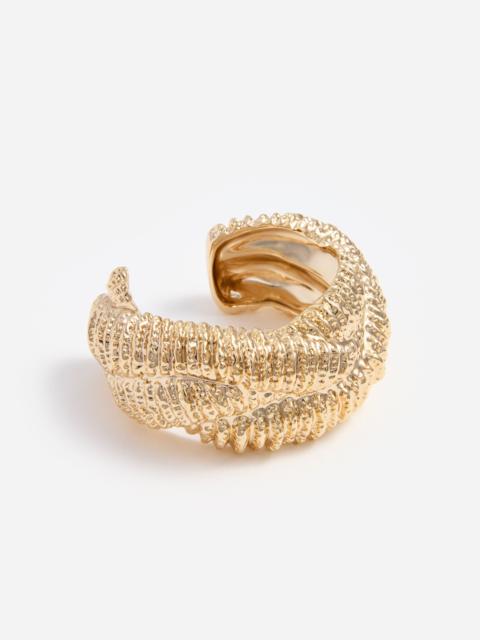 self-portrait Textured Gold Twisted Cuff