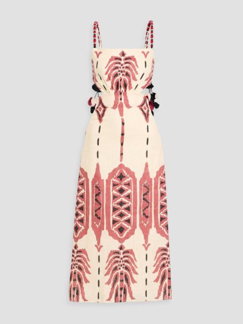 Johanna Ortiz Palm of Tiahuanaco printed linen midi dress