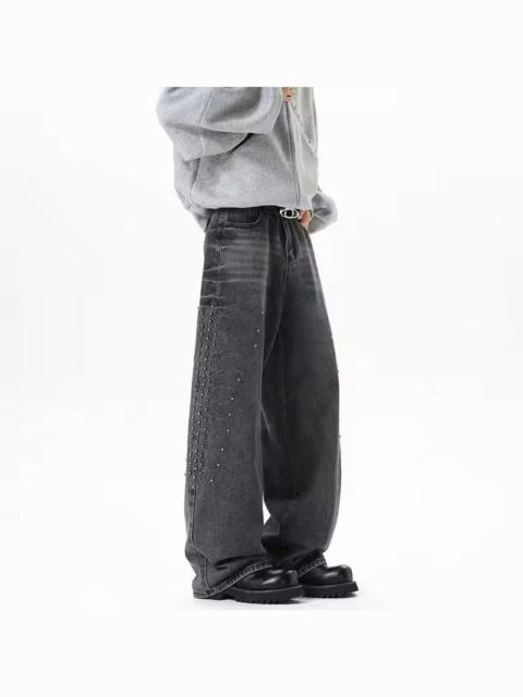 Other Designers Japanese Brand - 🔥 RARE Y2K Light Wash Wide Leg Embellished Jeans