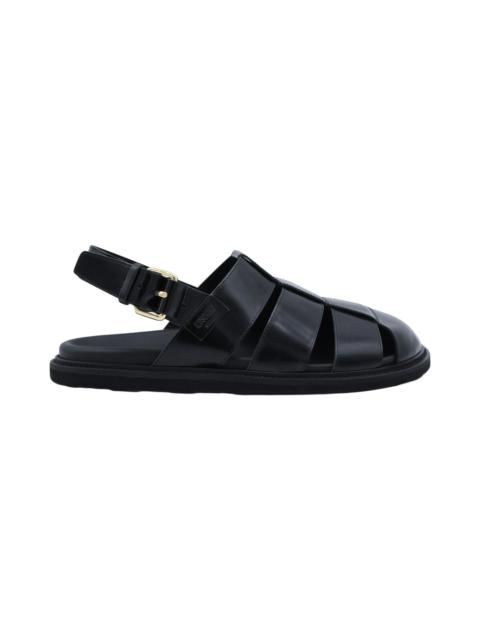 Moschino Black Leather Sandals