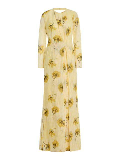 EMILIA WICKSTEAD Desiderio Printed Chiffon Gown yellow