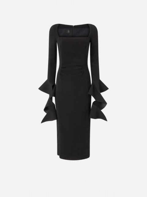 PINKO FITTED DRESS WITH FLOUNCES