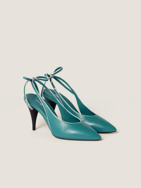 Nappa leather slingback pumps