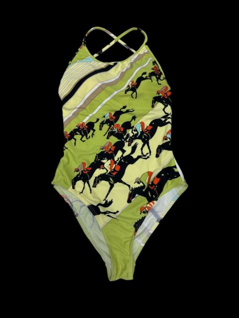 Hermès VINTAGE 1980s HERMES LE COURSES SWIMMING SUIT BIKINI SIZE 36
