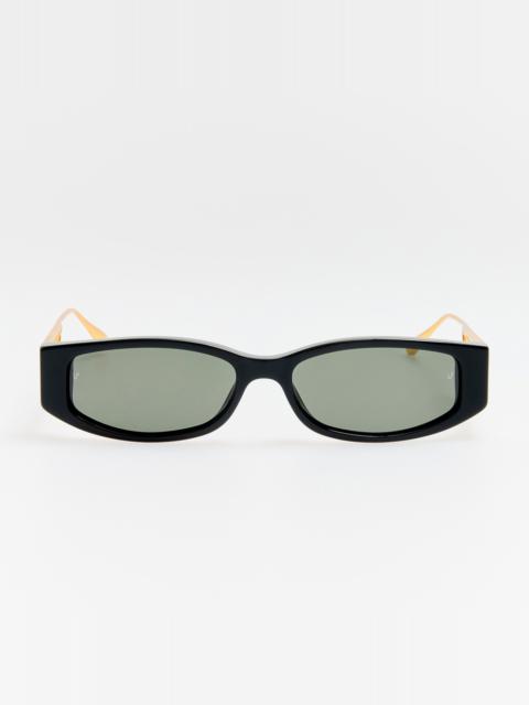 LINDA FARROW Susie Sunglasses in Black