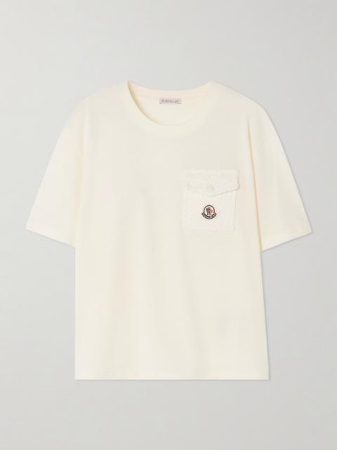 Moncler Embroidered Cotton-jersey T-shirt