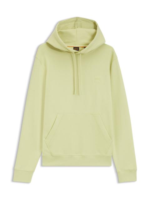BOSS LOGO-PATCH HOODIE IN COTTON TERRY