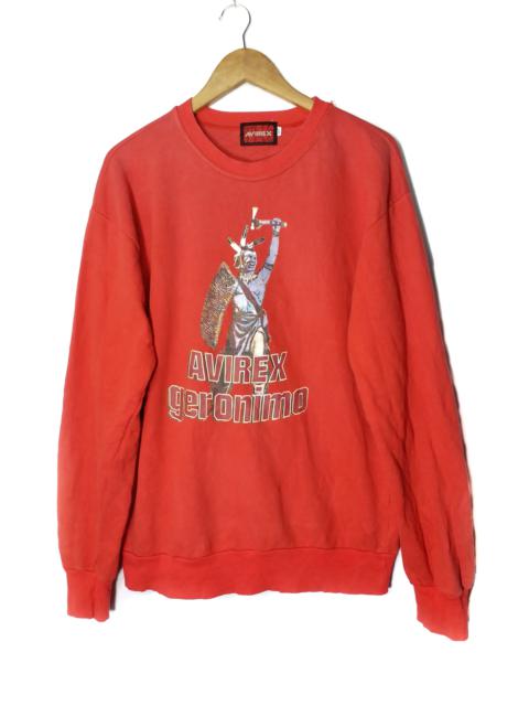 Other Designers Vintage - Vtg Avirex Geronimo sweatshirt Big Logo Red Indian Size M