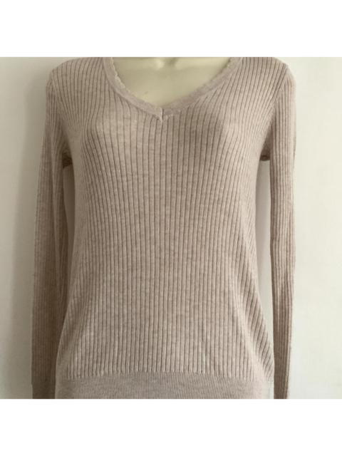 Other Designers Unique Vintage Women's Tan and Cream Blouse