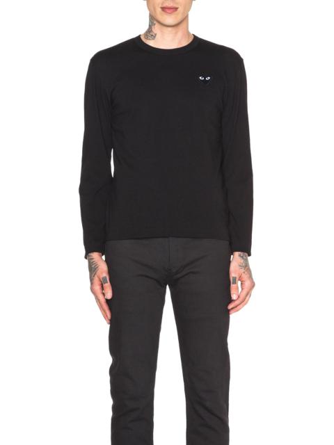 Comme des Garçons PLAY Black Emblem Cotton Long Sleeve Tee