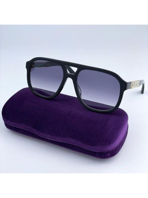 GUCCI NEW Gucci GG1188S 002 Black Grey Gradient Pilot Unisex Sunglasses
