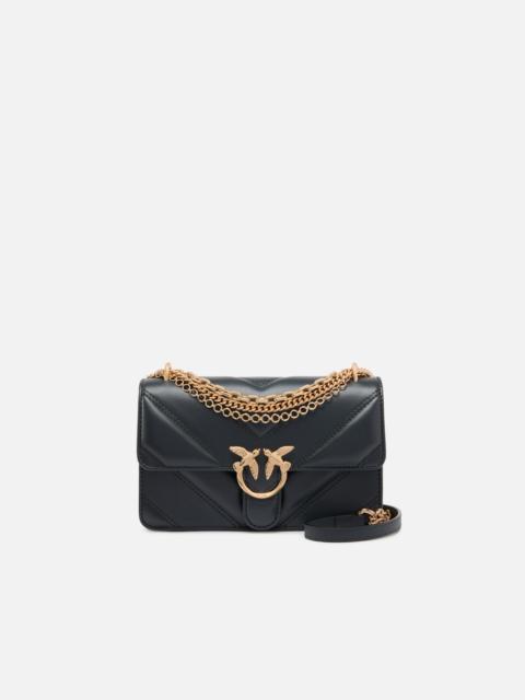 PINKO MINI LOVE BAG ONE SHOULDER BAG IN CHEVRON LEATHER AND NAPPA WITH TRIPLE CHAIN