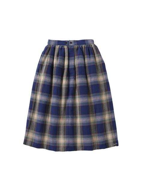 visvim ELEVATION CHECK DOWN SKIRT W BLUE