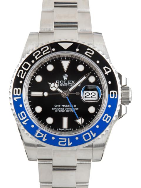 ROLEX Pre-Owned Rolex GMT-Master II Batman Bezel Ref 116710BLNR Oyster Band