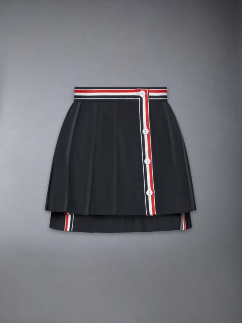 Thom Browne SCHOOL UNIFORM PLAIN WEAVE MINI PLEATED WRAP SKIRT