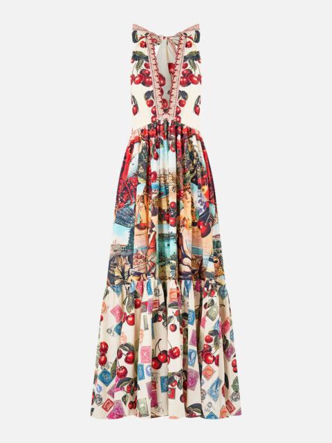 CAMILLA RUFFLE HEM HALTER DRESS